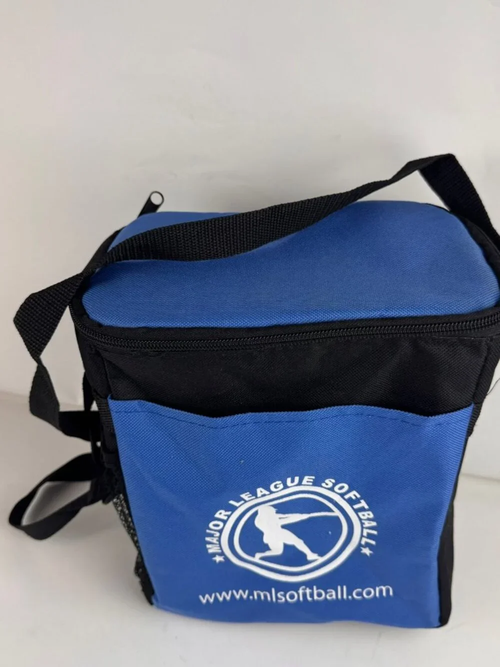Major League Softball Insulated Cooler Bag Blue Black Lunch Box Shoulder Strap